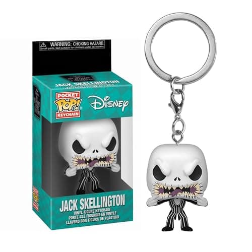 Image of Funko POP! Keychain: Disney the Nightmare Before Christmas - Jack Skellington - (scary Face) - Collectable Vinyl Mini Figure Novelty Keyring - Stocking Filler - Gift Idea - Official Merchandise