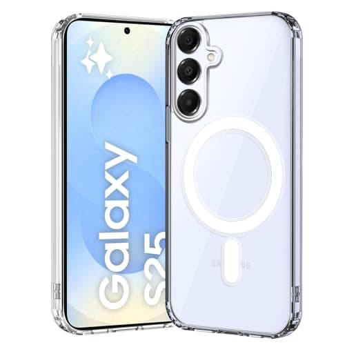 Image of gueche Magnetic for Samsung Galaxy S25 and S24 Case Clear, Upgraded [Compatible with Magsafe] Anti-Yellowing Protective Shockproof Bumper Phone Case Clear - Transparent