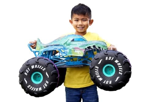 Image of Hot Wheels Monster Trucks Remote Control Car, Mega-Wrex in 1:6th Scale, Extra Large Toy Truck, More than 2ft Long, HPK28
