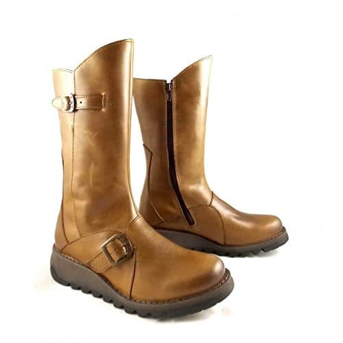 Image of Fly London Women's Mes 2 Buckle Boots, Camel, 8 UK