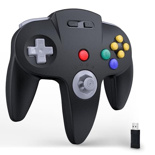 Image of miadore 2.4GHz Wireless N64 Switch Online Controller For Switch 1 2/Switch OLED/lite,Plug & Play,Built-in Rumble,USB Gaming Controllers Compatible with Windows PC/Mac iOS/Raspberry pi(Black)