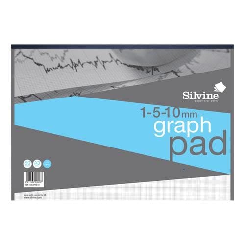 Image of Silvine Student Graph Pad 90gsm 1mm 5mm 10mm Grid 30 Sheets A3 Ref A3GP1510 + Free finchley Refill Pen (4)