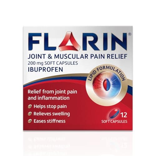Image of Flarin Joint & Muscular Pain Relief, 200 mg Soft Capsules, Muscle, Rheumatic, Joint and Back Pain Relief, Lipid Ibuprofen, Unique Lipid Formulation, Painkillers, 12 Soft Capsules
