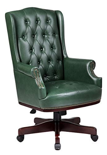 Image of Managers Directors Chesterfield Captain Bonded Leather Office Desk Chair Furniture