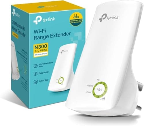 Image of TP-Link TL-WA854RE N300Mbps WiFi Extender Booster, Internet Booster, Access Point,WiFi Repeater, WiFi Extender,App Control, WiFi Booster Range Extender, Smart Signal Indicator Light,UK Plug