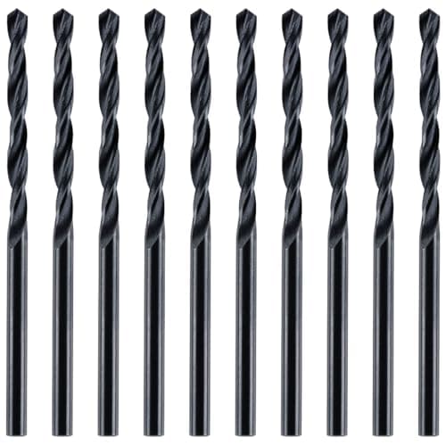 Image of Box Of 10 x 2.5mm HSS Jobber Drill Bits - Black Roll Forged HSS-R for Carbon + Alloy Steel, Plastics & Wood. DIN338 (2.5mm x 57mm)