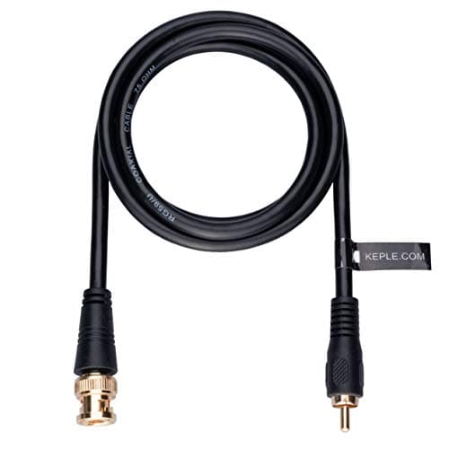 Image of Keple Coaxial Cable RG59 Lead 1m BNC Male to RCA Male Plug and Gold Plated Connector Coupler 75 Ohm Ω Phono Plug Cinch Connector Cord Pure Copper Conductors for TV Security Systems