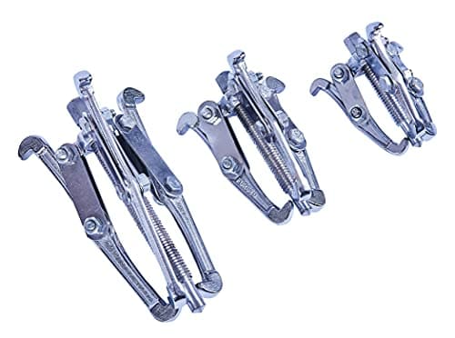 Image of Amtech 3 pc Bearing Puller Set, Reversible Drop-Forged Steel Legs (75 mm / 100 mm / 150 mm) for Internal & External Bearing Removal in Automotive & Machinery Work