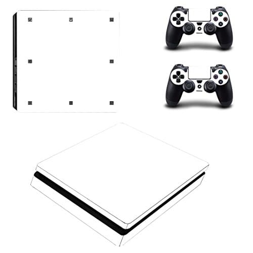 Image of Morbuy PS4 Slim Vinyl Skin Full Body Cover Sticker Decal For Sony Playstation 4 Slim Console & 2 Dualshock Controller (Only White)