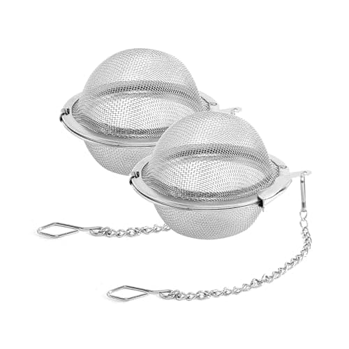Image of YHT 2 PCS Ball Tea Infuser for Loose Tea,Mesh Stainless Steel Tea Strainer with Chain,Tea Filter for Loose Leaf Tea and Daily Tea Cooking