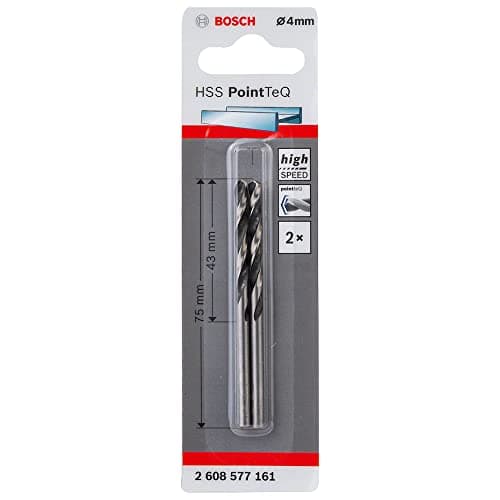 Image of Bosch Professional 2-piece PointTeQ HSS Twist Drill Bit (for Metal, 4 x 43 x 75 mm, Accessories for Drill Driver)