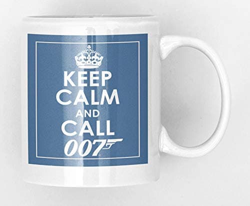 Image of Bagamug Keep Calm 007 - Blue Ceramic Mug New Unique Easy Gift for the James Bond Fan