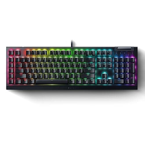 Image of Razer BlackWidow V4 X - Mechanical Gaming Keyboard: Green Switches Tactile & Clicky - 6 Dedicated Macro Keys - Chroma RGB - Doubleshot ABS Keycaps - Media Controls - Sound Dampening & Stabilizers
