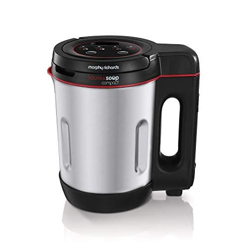 Image of Morphy Richards 501027 Compact Saute & Soup Maker, Stainless Steel, 900 W, 1 Liter, Brushed Aluminium and Black