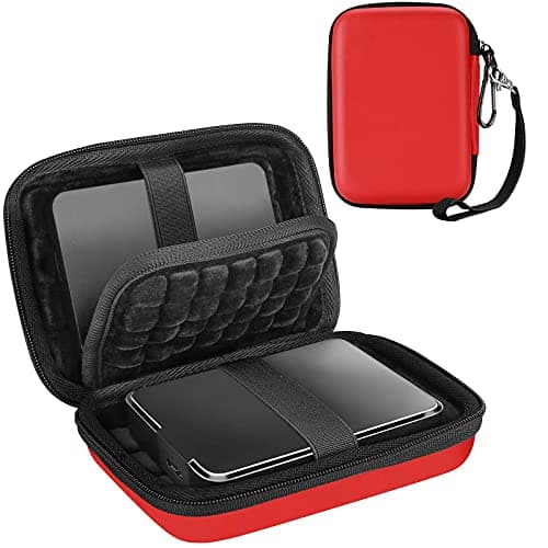 Image of [Holds 2 Piece] ProCase External Hard Drive Case 2.5 Inch，Compatible for Seagate Expansion, Seagate Backup Plus, Canvio Basics Portable Hard Drive, WD Elements -Red