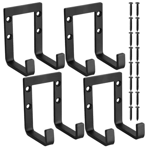 Image of HAOCHEN 4 Pcs Heavy Duty Garage Hooks, Garage Storage Utility Hooks, Wall Mounted Tool Hook for Shed Storage Double Wall Van Ladder Hook Hanger for Hanging Power Tools Bulk Items