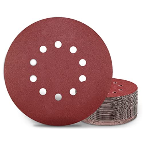 Image of KONGMING 25 Pcs 225mm Sanding Discs Grit 240 9 inch Sanding Discs 10 Hole Hook and Loop for Drywall Sander