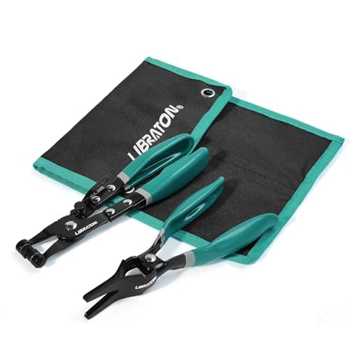 Image of LIBRATON 2PCS Hose Clamp Tool Set, with Clamp Pliers, Remover Pliers, Storage Pouch - Swivel for Removal and Installation