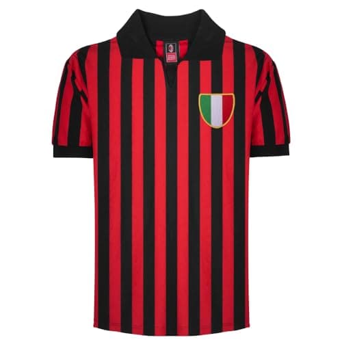 Image of AC Milan 1963 Retro Football Shirt Red/Black Medium