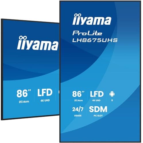 Image of iiyama ProLite LH8675UHS-B2AG 86' 4K Digital Signage Display mit 24/7 Betriebszeit, Android OS, Signal FailOver-Funktion und einem Intel® SDM-Steckplatz
