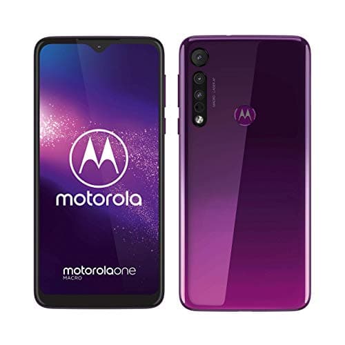 Image of Motorola One Macro (6,2 Inch HD Plus Display, Macro Vision Camera, 64 GB / 4 GB, Android 9.0, Dual SIM Smartphone), Ultraviolet (Refurbished)