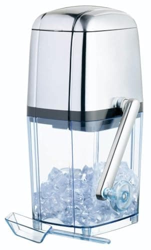 Image of BarCraft Ice Crusher Machine for Cocktails, With Ice Scoop, Plastic and Stainless Steel, 15.5 x 13.5 x 28cm, Silver