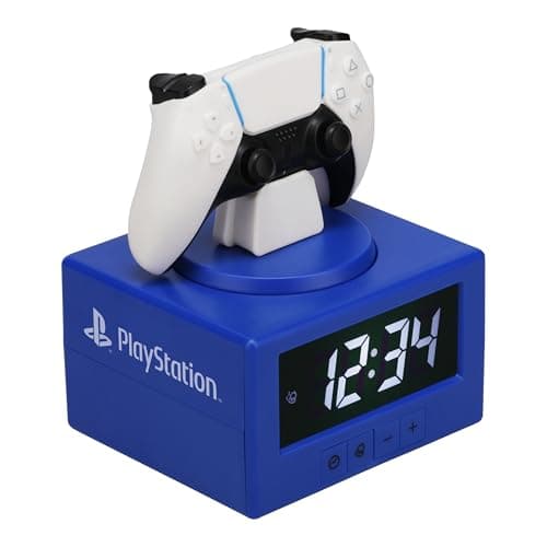 Image of Paladone PlayStation DualSense Controller Digital Alarm Clock with Night Light Function - Officially Licensed Gaming & Bedroom Décor for Kids & Teens
