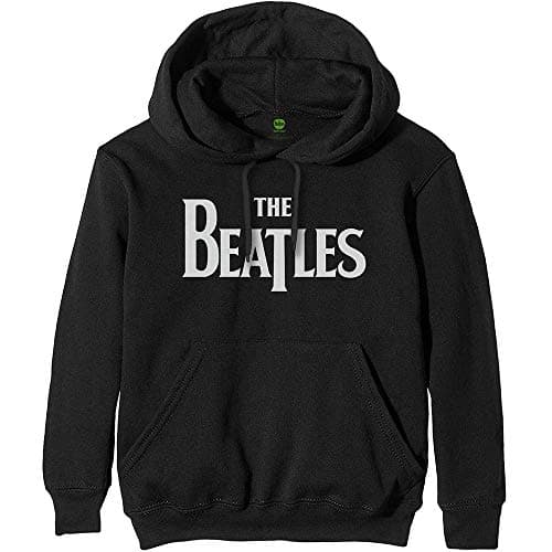 Image of Rock Off officially licensed products The Beatles Black Drop T Logo Official Unisex Hoodie Hooded Top (X-Large)