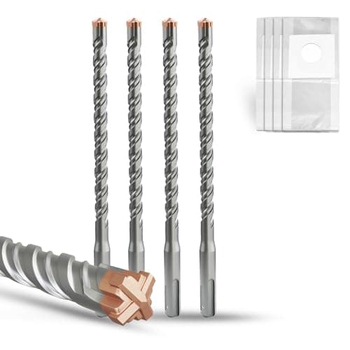 Image of METOTY SDS Plus Hammer Drill Bit 4PC 8mm×160mm, with 4 Carbide Cutting Edges, Head with Coating, Masonry Drill, Hammer Drill, Concrete Drill, for Stone, Concrete, Natural Stone, Brick Wall