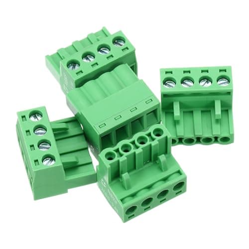 Image of sourcing map 5PCS 4-Pin PCB Mount Screw Terminal Block Connectors 5.08mm/0.2inch Pitch Circuit Board Connectors for Home Appliances, Industrial Projects