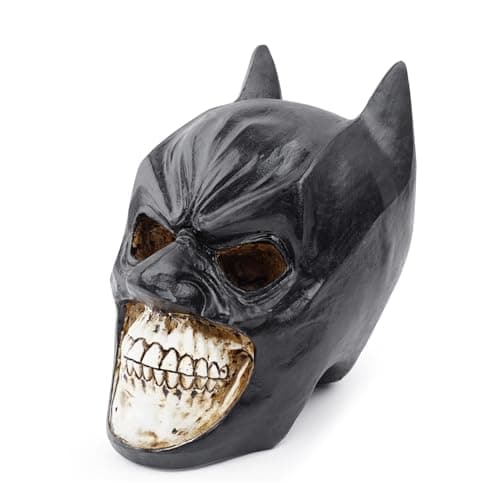 Image of Tuzsocr Creative Skull Head Sculpture, Resin Skull Model 1:1 Replica,Mask Skull Desk Ornament, Novelty Skull Statue Collectible Figurines,for Home Bar Party Table Decorations Halloween Sculpture Gifts