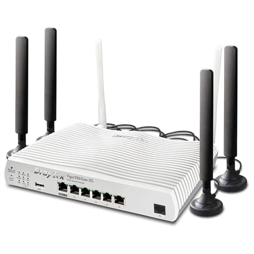 Image of DrayTek Vigor 2865Lax-5G Ethernet Router, WiFi 6 AX3000 Wireless and 5G Failover, Integrated 5G Modem, 5+1 GbE LAN Ports with VLANs, VDSL