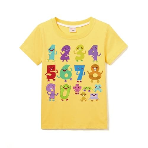 Image of Boys Girls 100% Cotton T-Shirts Unisex Kids Tee for 3-13Y (UK, Age, 11 Years, 12 Years, Regular, Yellow)