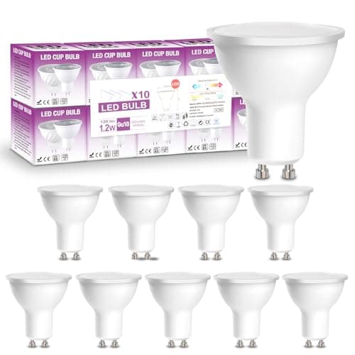 Image of Stoents 10x 1.2W GU10 LED TOMI Warm White 3000K 105lm Lumens Equvilent 10W LED Light Bulb Downlight Spotlight Lighting Lamps Non Dimmable [Energy Class F]