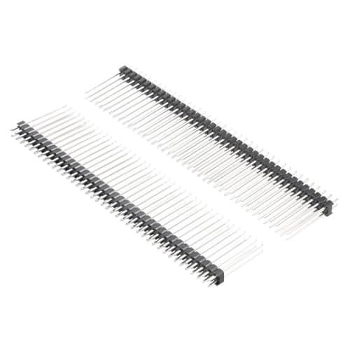 Image of TA-VIGOR 5 Pcs 2.54mm Pitch 40 Pin Double Row Straight Male Header Pins, 25mm Long PCB Connector for Breadboard Arduino Prototype Boards