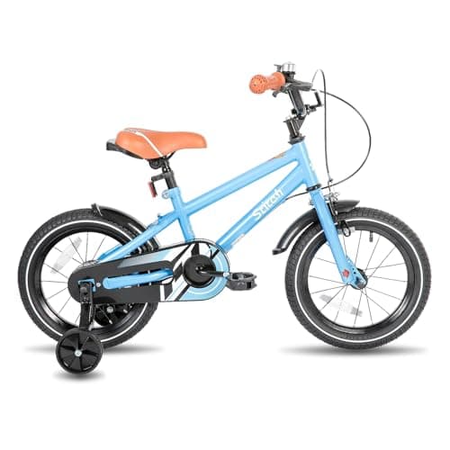 Image of STITCH 14 Inch Kids Bike for 3-5 Ages Boys, 14" Wheels Bike for Boys With Stabilisers, Blue…