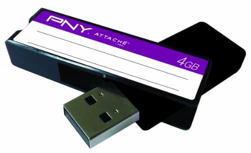 Image of PNY Label Attache 4 GB USB 2.0 Flash Drive P-FD4GB/PRPBTS-EF (Purple)