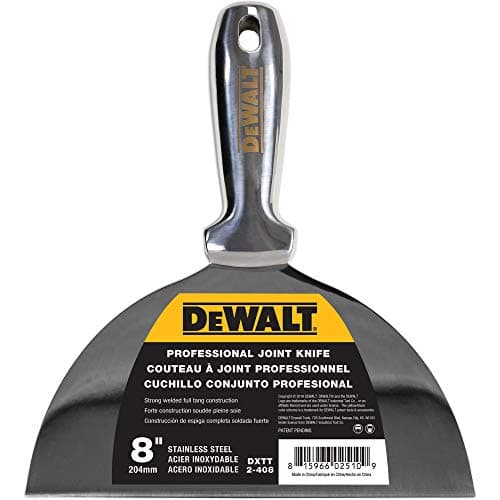 Image of DEWALT 8" All Stainless Steel Joint Knife | One-Piece Premium Polished Metal Putty Blade | 2-408