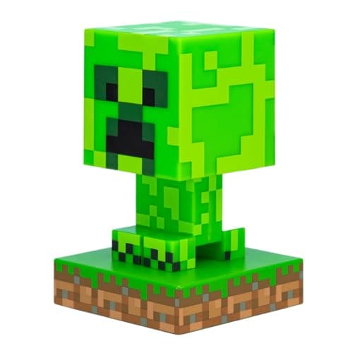 Image of Paladone Minecraft Creeper 3D Icon Light BDP | Official Licensed Pixelated Green Night Light or Table Lamp | Unique Gift Idea for Gamers | Powered by 2 x AAA, PP6593MCF