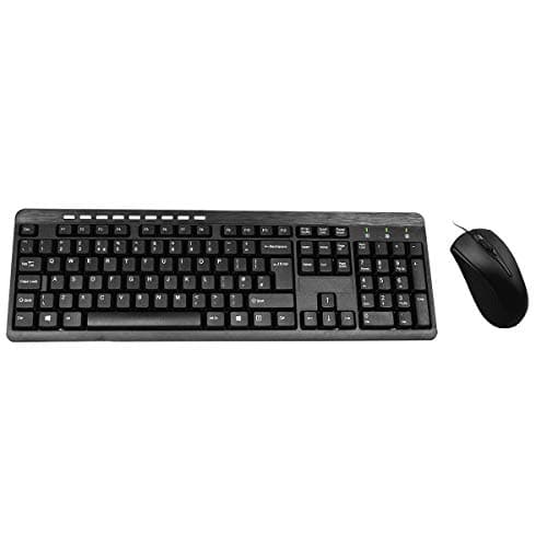 Image of CiT Wired USB Keyboard & Mouse Combo, Ergonomic Design, UK Qwerty Layout, Windows Compatible, Plug and Play Technology, 105 Keys & 9 Multimedia Keys | Black KBMS-BUILDER