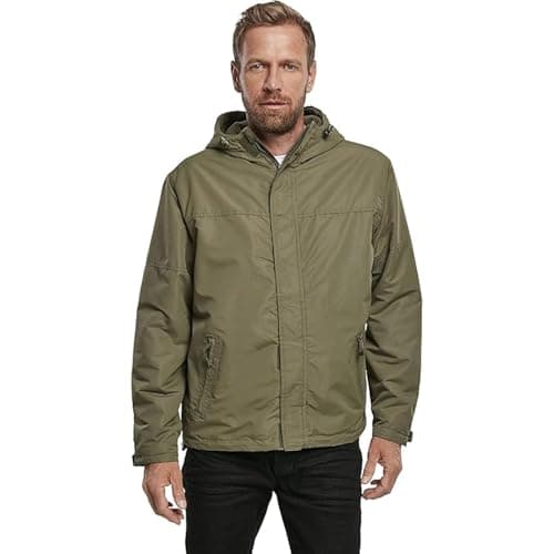 Image of Brandit Men's Fleece-lined Full Zip Windbreaker, Olive - XXL, Olive, XX-L