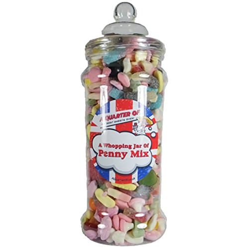 Image of `Whopping Pick n Mix` Selection Jar: 1.7kg Of Retro Sweets: Christmas & Birthday Gifts Ideas for Him and Her: Boys & Girls, Men & Women of All Ages.
