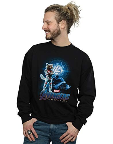 Image of Marvel Men's Avengers Endgame Rocket Team Suit Sweatshirt Black Small