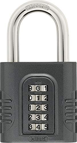 Image of ABUS Combination Lock 158/65 - Padlock with Cast Zinc Casing - with Individually Adjustable Combination Code - ABUS Security Level 8 - Dark Grey