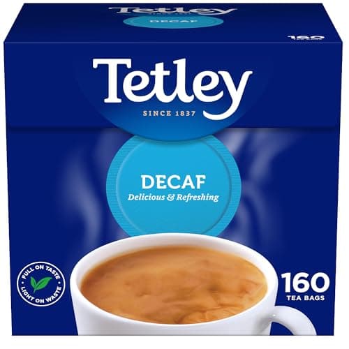 Image of Tetley Original Decaf Tea, Decaffeinated Black Teabags 1 Box of 160, single pack
