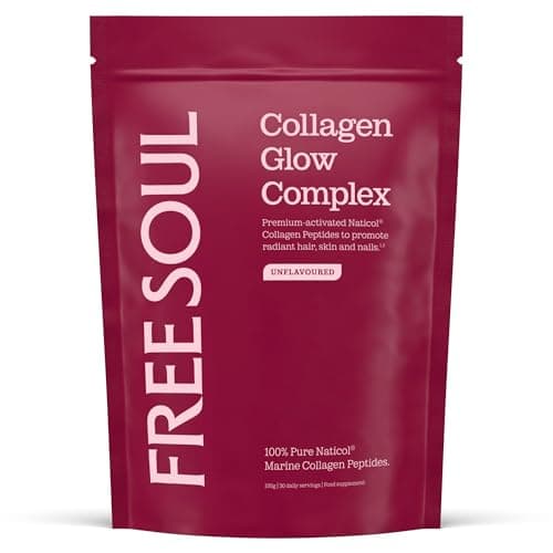 Image of Marine Collagen Powder | Clinically Proven Collagen Supplement for Women | 100% Type I Hydrolysed Collagen Peptides for Hair, Skin & Nails | Unflavoured Collagen Glow by Free Soul