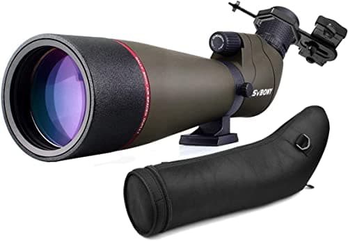 Image of Svbony SV13 20-60x80 Spotting Scope with Smartphone Adapter, Waterproof Porro Prism FMC Optics Angled Telescope Spotting Scopes for Birdwatching, Target Shooting
