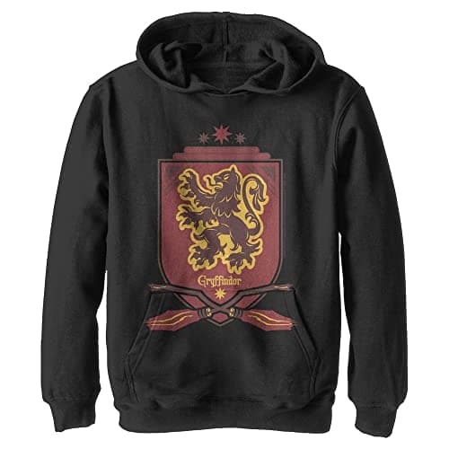 Image of Harry Potter Gryffindor Shield Deathly Hallows Childrens Hoodie, black, S