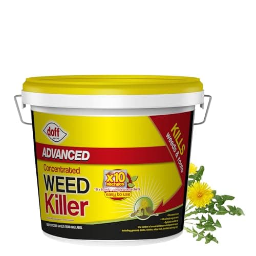 Image of Doff Advanced Concentrated Weedkiller - 10 Sachets for Dilution in Water for Garden Protection – Kills Deep Rooted Weeds from Pathways to Driveways - Long Lasting Weed Control – Strong Weed Killer