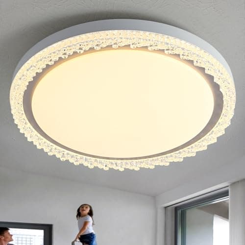 Image of ChenSolara Modern LED Ceiling Lights, Dimmable Round Ceiling Lamps, IP65 Waterproof, 40cm Flush Mount Ceiling Light for Bedroom, Hallway, Bathroom